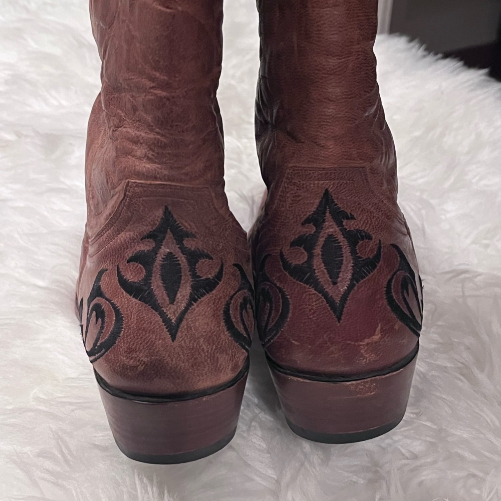 Old Gringo Women’s 8.5B Brown Leather Boots with Black Embroidery - Picture 4 of 10